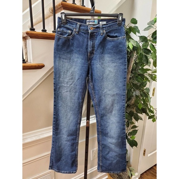 Old Navy Women's Blue Denim Cotton Mid Rise Regular Stretch Jeans Pants Size 8 - Picture 2 of 12